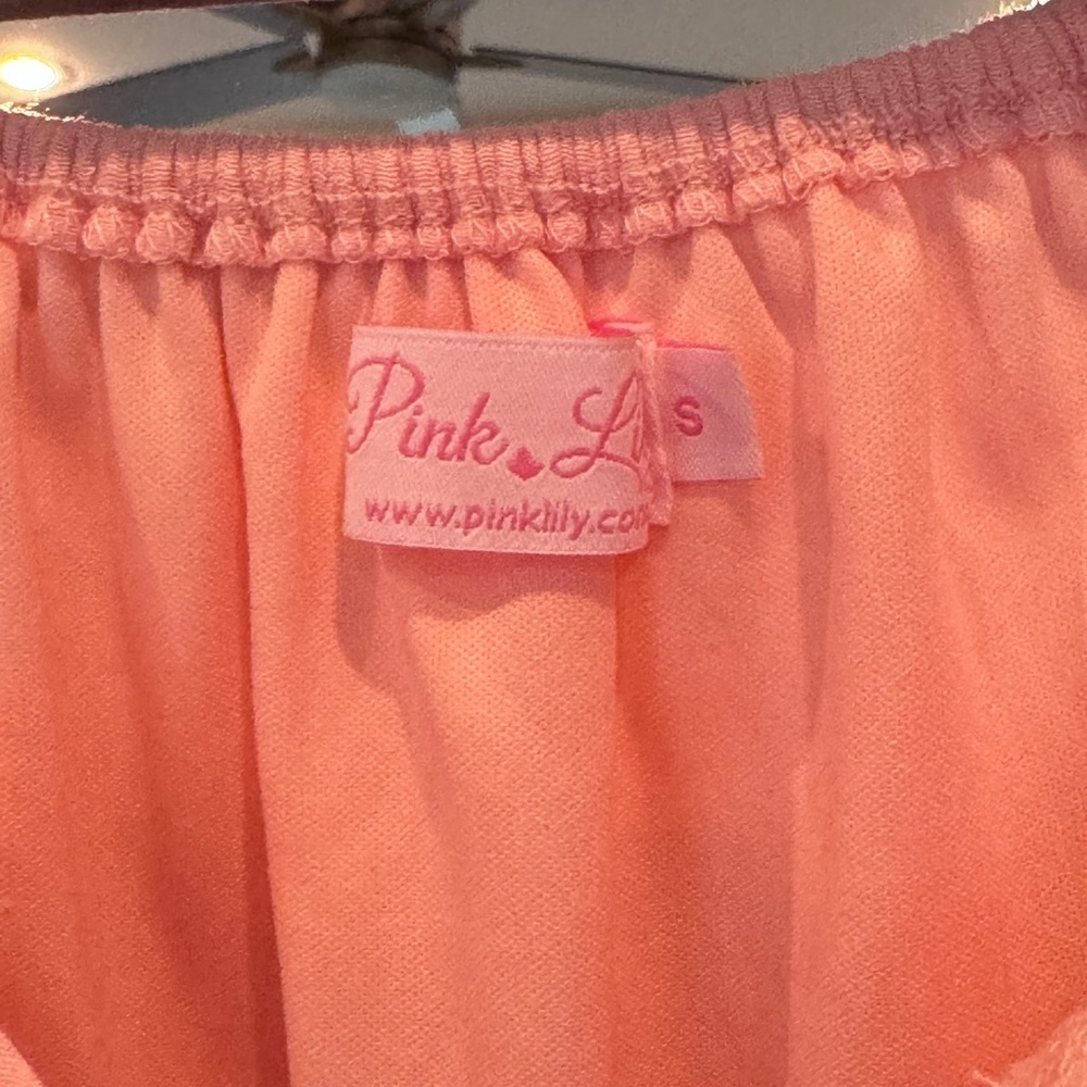 Pink Lily Boho Style Pink Mini Dress - Size S - Picture 3 of 4